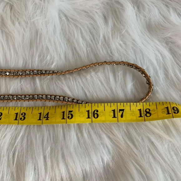 Chic Tan and Silver Beaded Wrap Bracelet - Picture 3 of 4